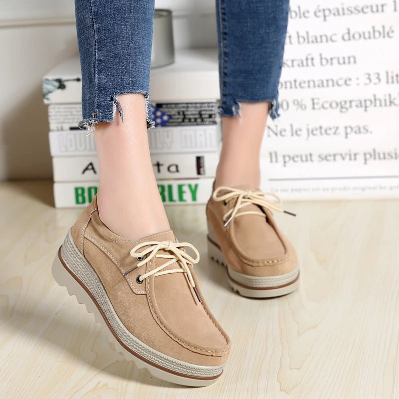 Mocassins à plateforme en cuir