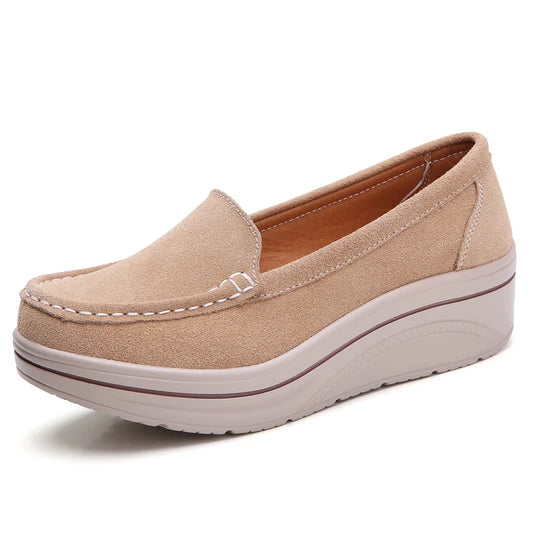 Mocassin femme en daim