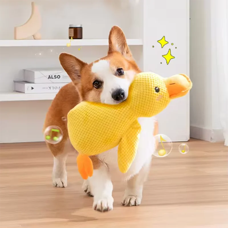 CalmQuack – Squeaky Plush Duck Toy for Anxious Dogs