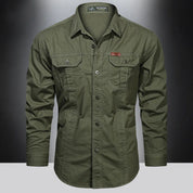 Chemise Homme Manches Longues Militaire Slim