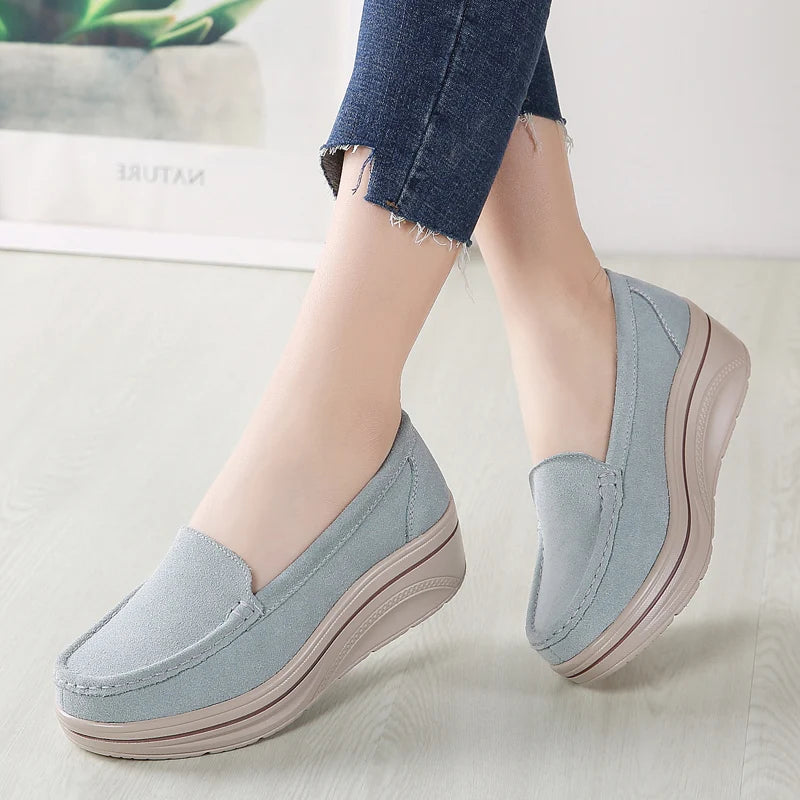 Mocassin femme en daim