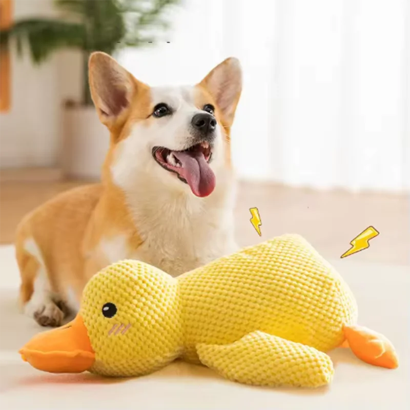 CalmQuack – Squeaky Plush Duck Toy for Anxious Dogs