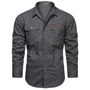 Chemise Homme Manches Longues Militaire Slim