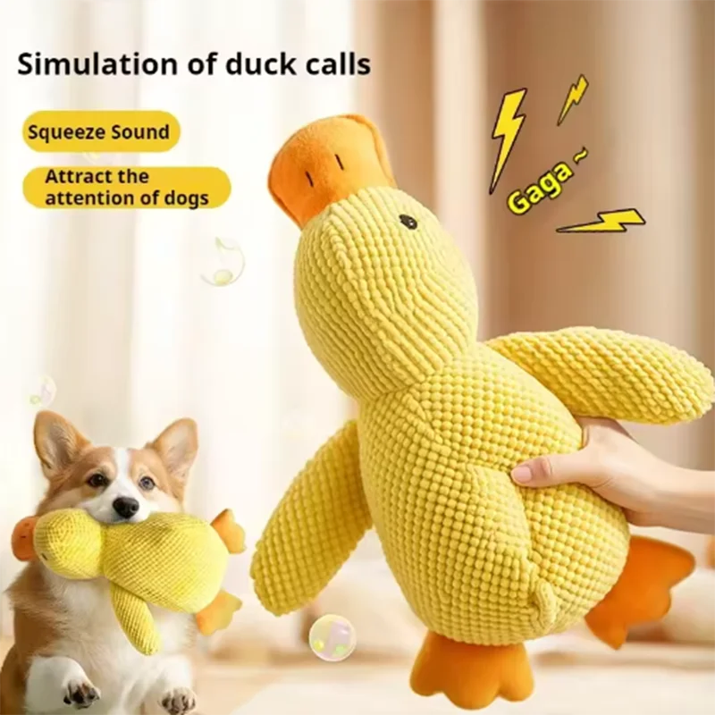 CalmQuack – Squeaky Plush Duck Toy for Anxious Dogs