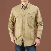 Chemise Homme Manches Longues Militaire Slim