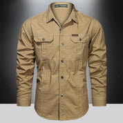 Chemise Homme Manches Longues Militaire Slim