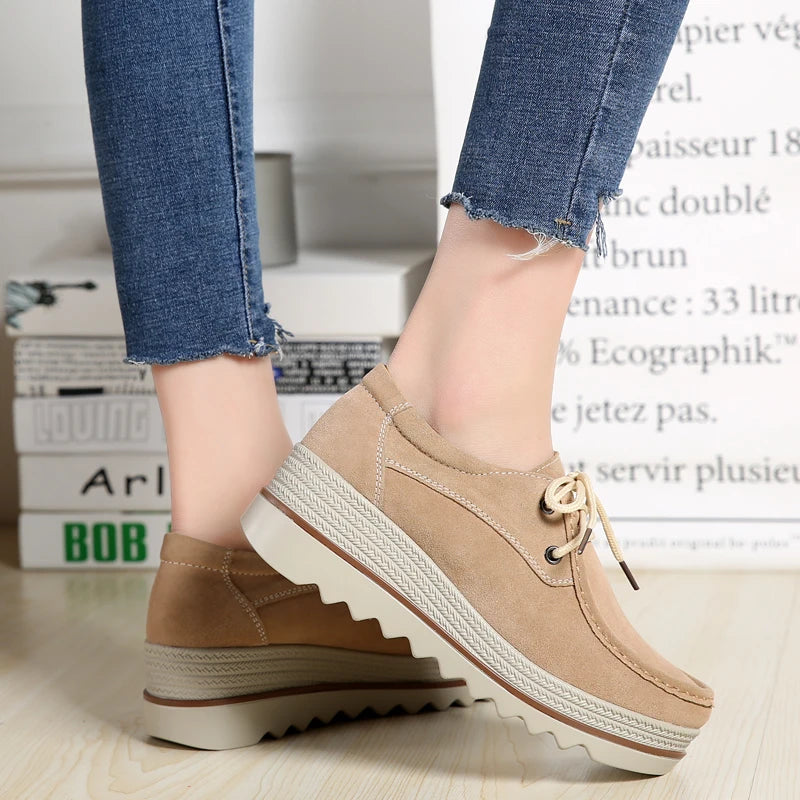 Mocassins à plateforme en cuir