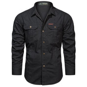 Chemise Homme Manches Longues Militaire Slim