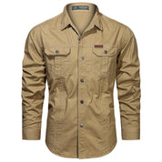 Chemise Homme Manches Longues Militaire Slim