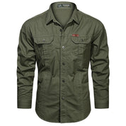 Chemise Homme Manches Longues Militaire Slim