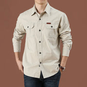Chemise Homme Manches Longues Militaire Slim